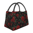 thumbnail image 5 of Ratiio Roses Pattern Portable Insulation Lunch Bag, Insulated Food Delivery Bag, Meal Grocery Tote Insulation Bag Large Capacity Reusable Warming Bag, 5 of 6
