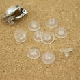thumbnail image 2 of Magik 100-400 pcs Clear/Plated Silicone/Metal Pierced Earring Cushions Back Pads Bullet Barrel Nut Butterfly Stoppers (100 Pack, 11mm Disc Clear), 2 of 4