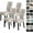 #017 Linen Stripe, variant on Pattern Stretch Chair Covers for Dining Room Set of 4,Printed Stretchable Dining Chair Slipcover Washable Removable for Kitchen,Hotel,Restaurant,Ceremony Universal Size(4PCS,Linen Stripe)