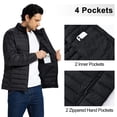thumbnail image 6 of QPNGRP Mens Puffer Jacket Lightweight Water Resistant Windproof Insulated Winter Puffy Coat Black L, 6 of 10