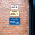 thumbnail image 4 of Signs ByLITA Classic Framed Atención Peligro biológico Door or Wall Sign Easy Installation | Health And Safety | Building And Hospitality Sign (Brushed Gold) - Small, 4 of 8