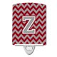 thumbnail image 1 of "Treasures Letter Z Chevron Crimson and Gray Ceramic Night Light, 6x4, Multicolor" Caroline's Treasures CJ1043-ZCNL, 1 of 1