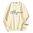 thumbnail image 4 of Oversize Women Sweatshirts MAMA Letter Print Crew Neck Long Sleeve \ Lightweight Outfits Clothes Beige, 4 of 4