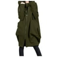 thumbnail image 1 of 2DXuixsh Veste pour Femmes Chandail à Capuchon à Fermeture Éclair Complète Cardigan Long pour Dames Cardigan à Capuche Veste Manteau Haut Robe Chaud Coupe-Vent Décontracté Mode Vestes Vert Armée Taille TTG, 1 of 7