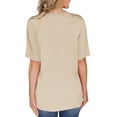 thumbnail image 4 of ONLYSHE Womens Summer V Neck T Shirts Short Sleeve Loose Fit Basic Tunic Tops Blouse, 4 of 5
