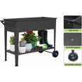 thumbnail image 5 of Raised Planter Box Outdoor with Legs Elevated Raised Garden Bed with Wheels Flower Boxes Outdoor Standing Planter for Vegetables Flowers Herbs Planting,Black, 5 of 6