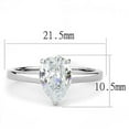 thumbnail image 2 of High polished (no plating) Stainless Steel Ring with AAA Grade CZ in Clear for Women Clear Stone Color Style TK3251 Size 7, 2 of 4