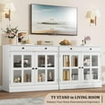 thumbnail image 4 of Sideboard Buffet Cabinet, Accent Kitchen Cabinet with Glass Doors, Adjustable Shelf and Drawers for Kitchen, 4 of 9