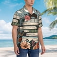 thumbnail image 2 of Lsque Vintage Art Butterfly Flower pattern Hawaiian Shirt for Men, Unisex Summer Beach Casual Short Sleeve Button Down Shirts-Medium, 2 of 9