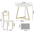 thumbnail image 2 of 3 Piece Dining Room Table Set,Kitchen Table and Chairs for 2,Modern Round Kitchen Table Set,for Small Space, Apartment, Studio, 2 of 7
