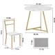 thumbnail image 4 of CazToi Juego de mesa de comedor redondo de 3 piezas para 2, mesa y sillas de cocina con cojines tapizados, estructura de madera MDF y metal, 4 of 7