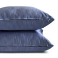 thumbnail image 4 of The HomeCentric Decorative Pillow Covers Blue Pack of 2, 24"x24" (60x60 cm) Satin Solid Cushion Covers For Sofa, Solid Modern Style - Midnight Blue Slub Satin, 4 of 5