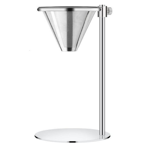 hejhncii Adjustable Stainless Steel Pour Over Coffee Maker Station Stand with Double Filter Freestanding Drip Cone Brewer