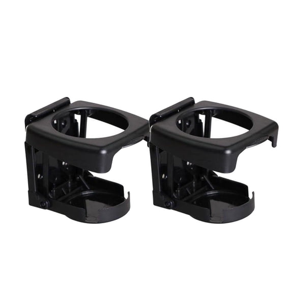 Dickly 2Pcs Car Folding Beverage Drink Holder Boat Can Cup Stand Hard Plastic Black