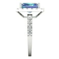 thumbnail image 3 of 3.84ct emerald cut blue moissanite 18k white gold halo Bridal Wedding Engagement Promise Anniversary Ring for Women size 8, 3 of 7