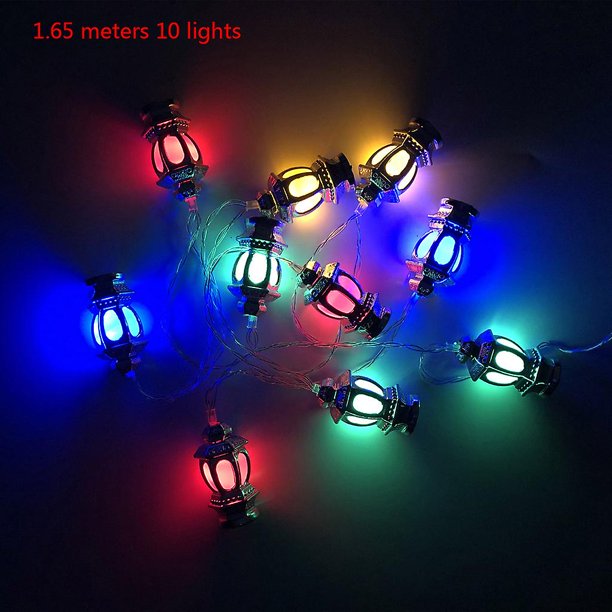Silver Lámparas de cadena de luces Led islámicas Eid Ramadán para decoración de fiesta en casa interior