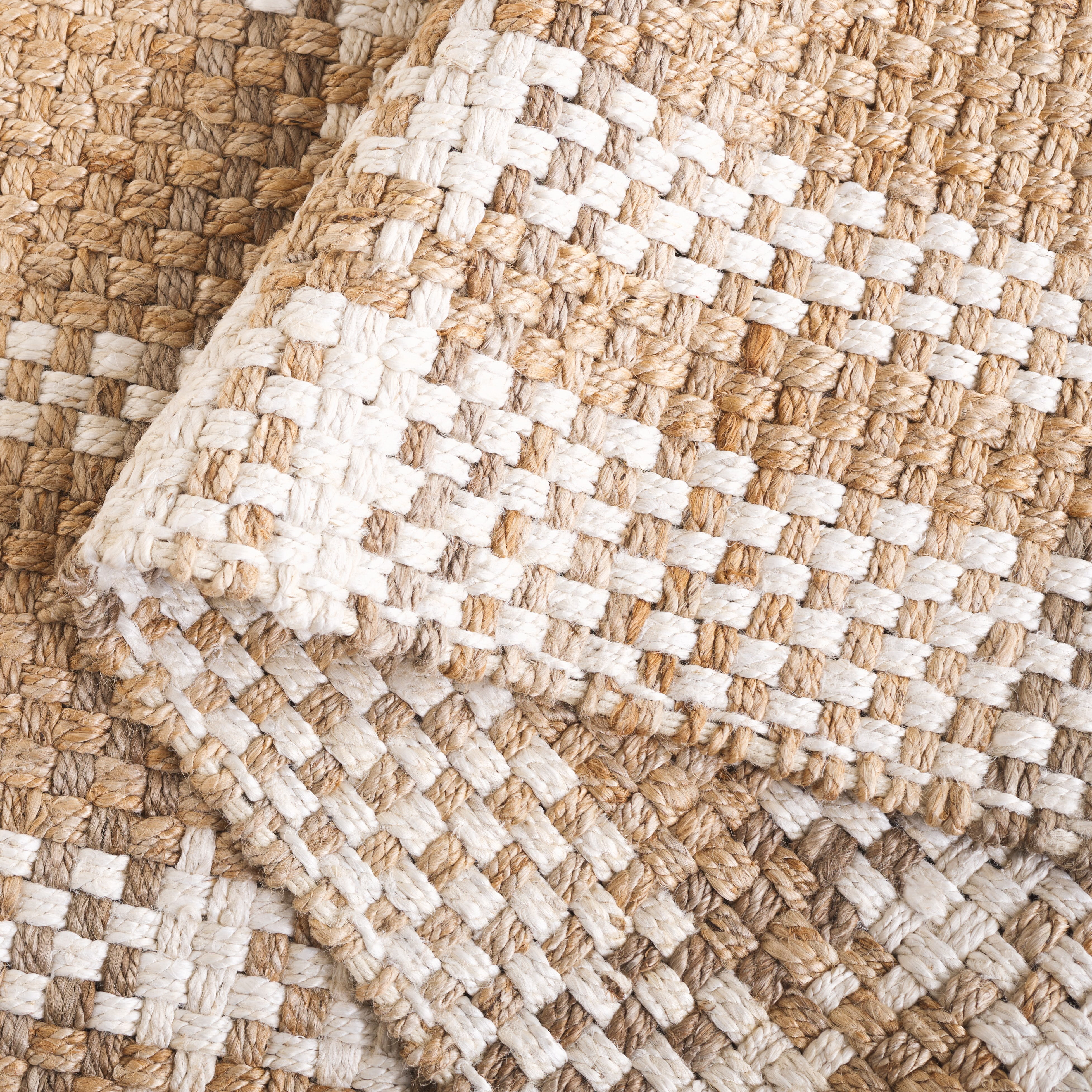 SAFAVIEH Natural Fiber Hudson Geometric Area Rug, Natural/Bleach, 8' x 10'