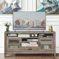thumbnail image 4 of Costway TV Stand Tall Entertainment Center Hold up to 65'' TV w/ Glass Storage & Drawer, 4 of 12