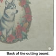 thumbnail image 2 of Alaskan Klee Kai Christmas Flowers Glass Cutting Board 12 in x 15 in, 2 of 5