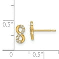 thumbnail image 3 of 14K Yellow Gold Madi K Infinity Symbol Cubic Zirconia Stud Earrings, 3 of 7