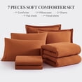 thumbnail image 2 of Amberspace Prewashed fabric 7-piece Bed in a Bag Comforter Set with Sheets,Burnt Orange,Queen, 2 of 10