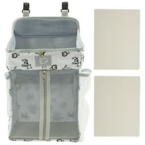 LINFANG Baby Crib Hanging Caddy Organizer Multi Pocket Baby Diaper Hanging Bag Nappy Stack Organizer Machine Washable for Wipes Nursery