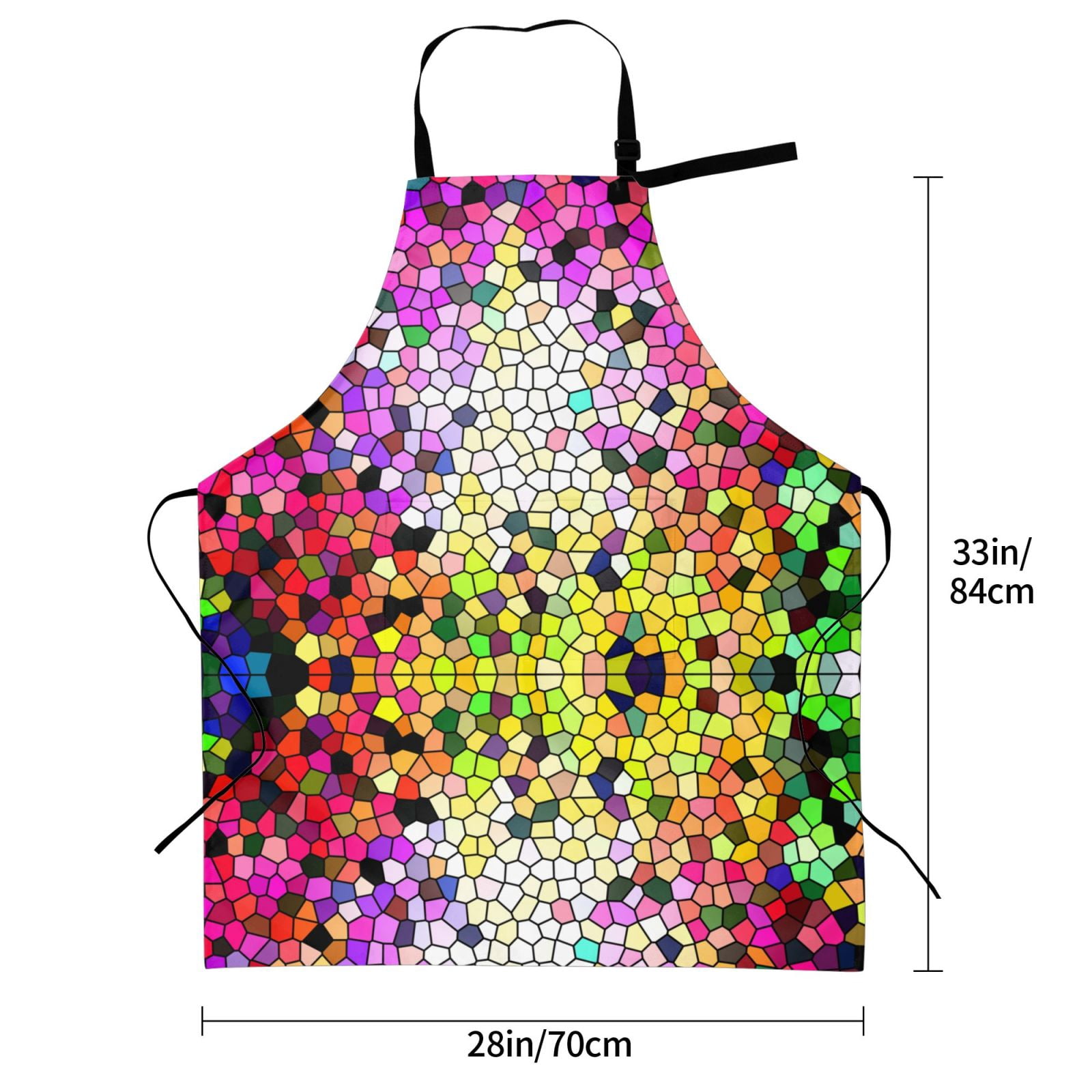 Kdxio Colorful Tie Dye Stained Glass 3 Apron with Pockets Adjustable Kitchen Aprons for Men Women Waterproof Aprons for Cooking,Drawing,Crafting, Baking Household Cleaning