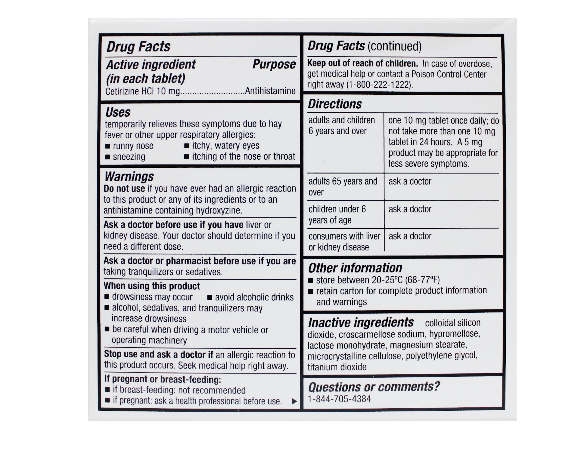 Quality Choice 24 Hour Allergy Relief Cetirizine Hydrochloride Tablets, 10 mg Antihistamine 90 Tablets Pack of 3