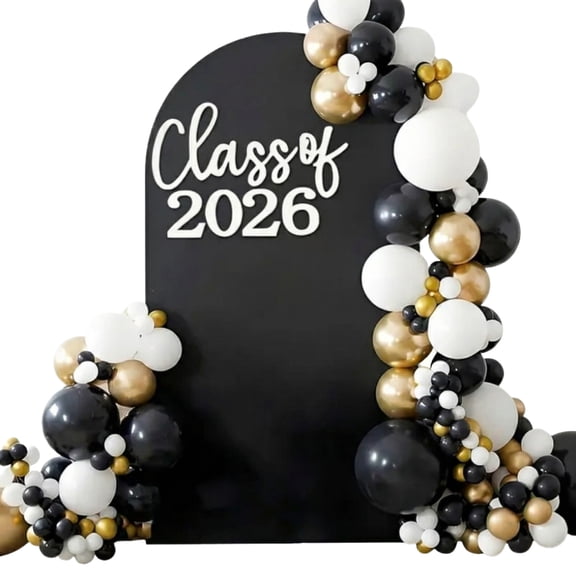 Graduation Party Backdrop Decor, White, 1 Set Graduation Theme Party Kit For Grad Celebration