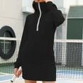 thumbnail image 4 of SMihono Women's 2 Piece Skirt Sets Athletic Tennis Tracksuit Half Zip Long Sleeve Sweatshirt Drawstring Skort Casual Outfit Black S, 4 of 4