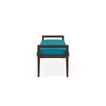 thumbnail image 4 of Pemberly Row Waiting Reception 3 Seat Bench Wood Frame in Teal, 4 of 5