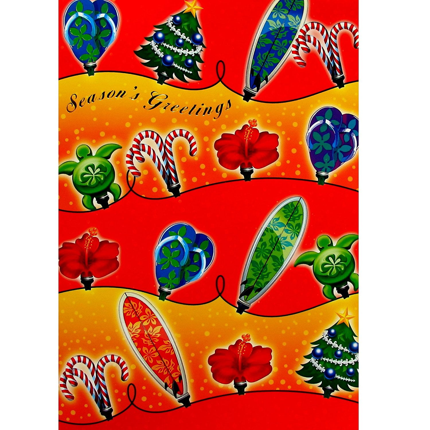 Hawaiian Christmas Cards Box Of 12 Island Lights Walmart