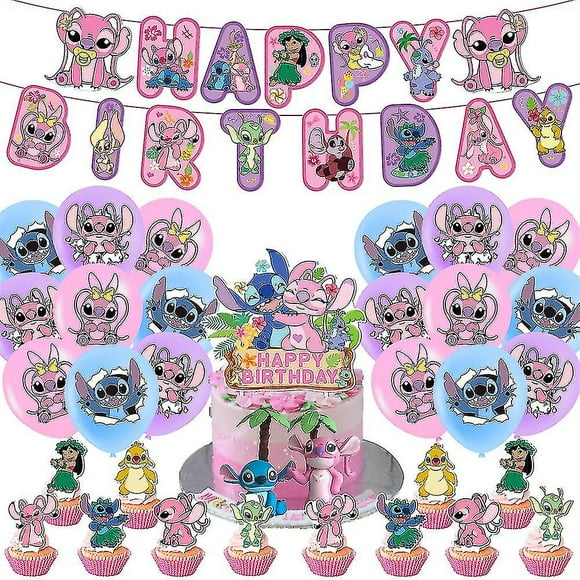 Lilo Stitch Theme Party Supplies Kit Balloons Banner Cake Toppers Decorations Set