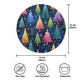 thumbnail image 3 of 15.4" Round Placemat Set of 1 Polyester Fabric Place Mats Non-Slip Dining Kitchen Table Mats for Kitchen Party Decor Colorful Christmas Trees Pattern, 3 of 5