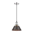 thumbnail image 2 of Yep by Golden Lighting Orwell 1-light 8in Pendant in Chrome and Rubbed Bronze shade, 2 of 2