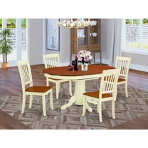 East West Furniture Kenley 5-piece Wood Dining Set with Slatted Chairs in Cherry