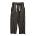 thumbnail image 2 of Pants for Men, Mens Casual Fashion Solid Multiple Pockets Pants Drawstring Elastic Waist Pants, 2 of 4