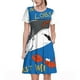 thumbnail image 1 of Balery Shark With Sunglasses and Lobste Vestidos sueltos de manga corta para mujer, vestidos de verano 2025, vestidos casuales de corte A con vuelo., 1 of 6