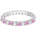 thumbnail image 2 of Diamond and Pink Sapphire Eternity Ring Stackable 14k White Gold (0.63ct), 2 of 3