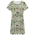 thumbnail image 3 of Watercolour Bugs Pattern Dress Fashion Beach Short Sleeve Dresses Female Party Printed Sundress, 3 of 7