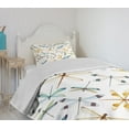 thumbnail image 4 of Ambesonne Colorful Quilted Bedspread Set 2 Pcs, Minimalist Dragonflies, Twin Size, Multicolor, 4 of 6
