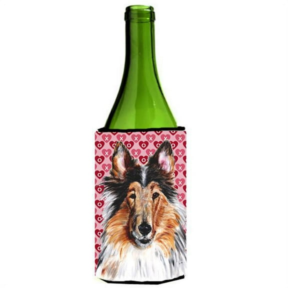 Collie Hearts And Love Wine bottle sleeve Hugger 24 Oz.