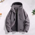 thumbnail image 2 of Xzbqbs Mens Lightweight Windbreaker Rain Jacket Waterproof Winter Work Coat Water Resistant Warm Coats Insulated Thermal Jacket, 2 of 7