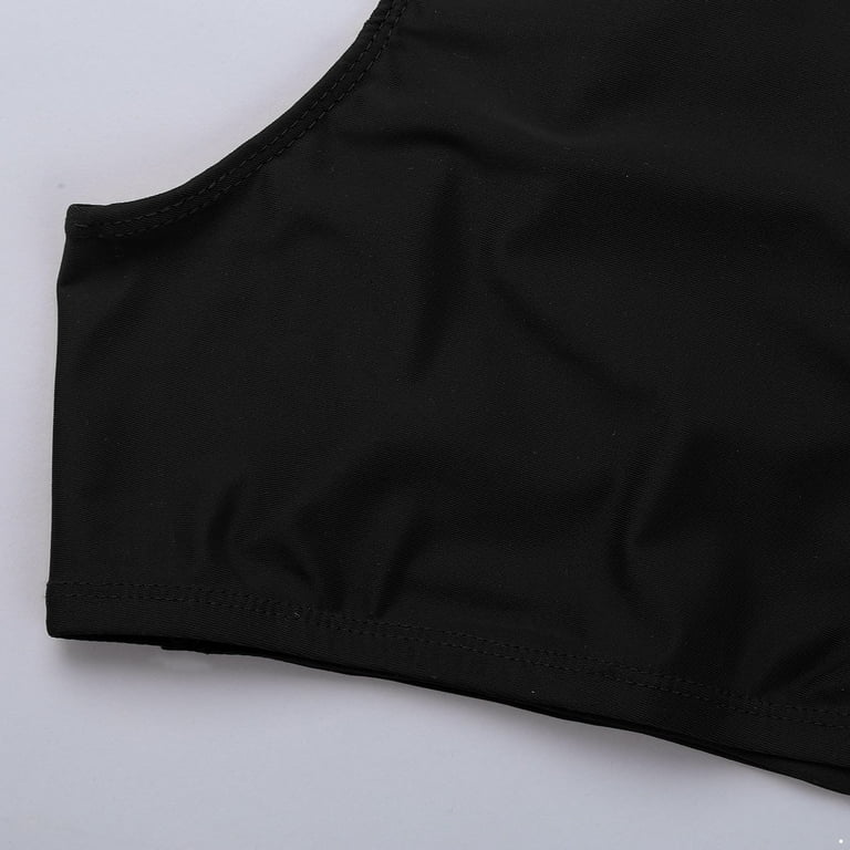 Kids Girls Stretchy Sports Bra Tank Tops Cross Hollow Back Sport Crop Tops Camisole Vest For