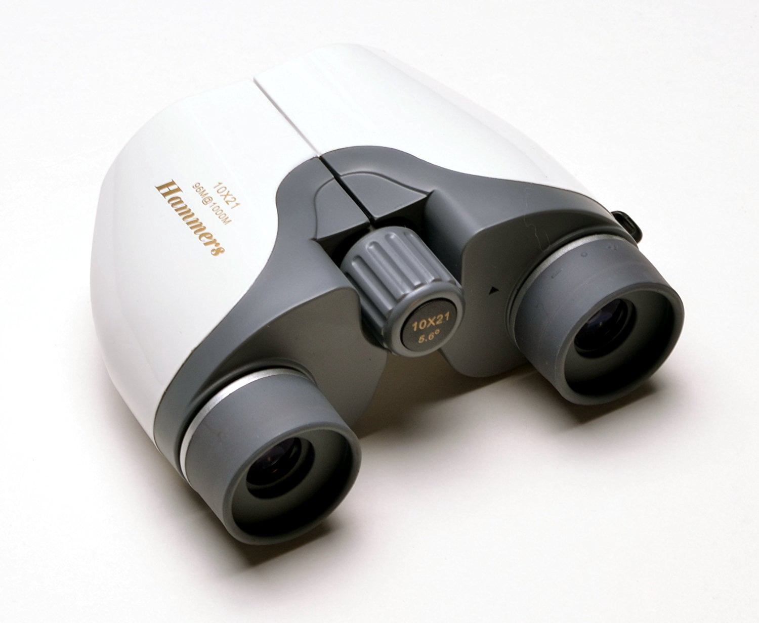 Hammers 10x21 Small Compact Pocket Size Porro Prism Travel Binocular, Glossy White