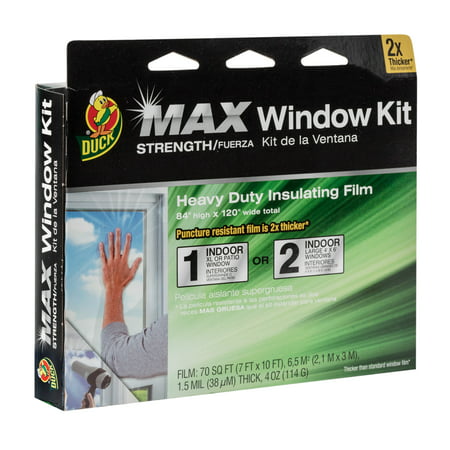 Duck MAX Heavy-Duty Shrink Film Window Kit, Extra Large Patio (Best Plastic For Windows)