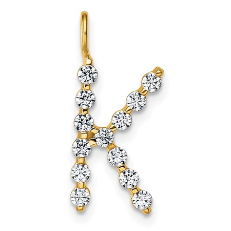 True Origin 14k 3/8 carat Lab Grown Diamond VS DEF Alphabet K Pendant