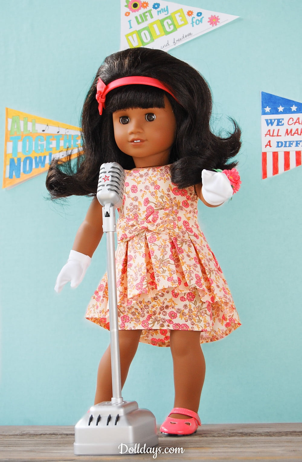 American Girl Doll Outfit Melody's Fancy Floral Dress for 18" Dolls (Doll Not Included)