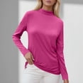 thumbnail image 6 of HLKJKLS Long Sleeve Shirts For Women Casual Round Neck Long Sleeve Fall Fashion Tops Blouses Loose Fit Polyester Spandex Pink S-3Xl, 6 of 7