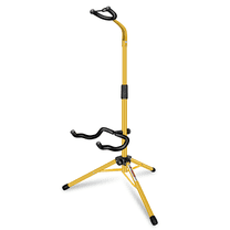 5 Core Guitar Stand Floor Adjustable 2pcs Heavy Duty w Neck Holder Universal Supports for Acoustic Electric Classic Bass Instrument Folding Portable Yellow - GSH HD YLW